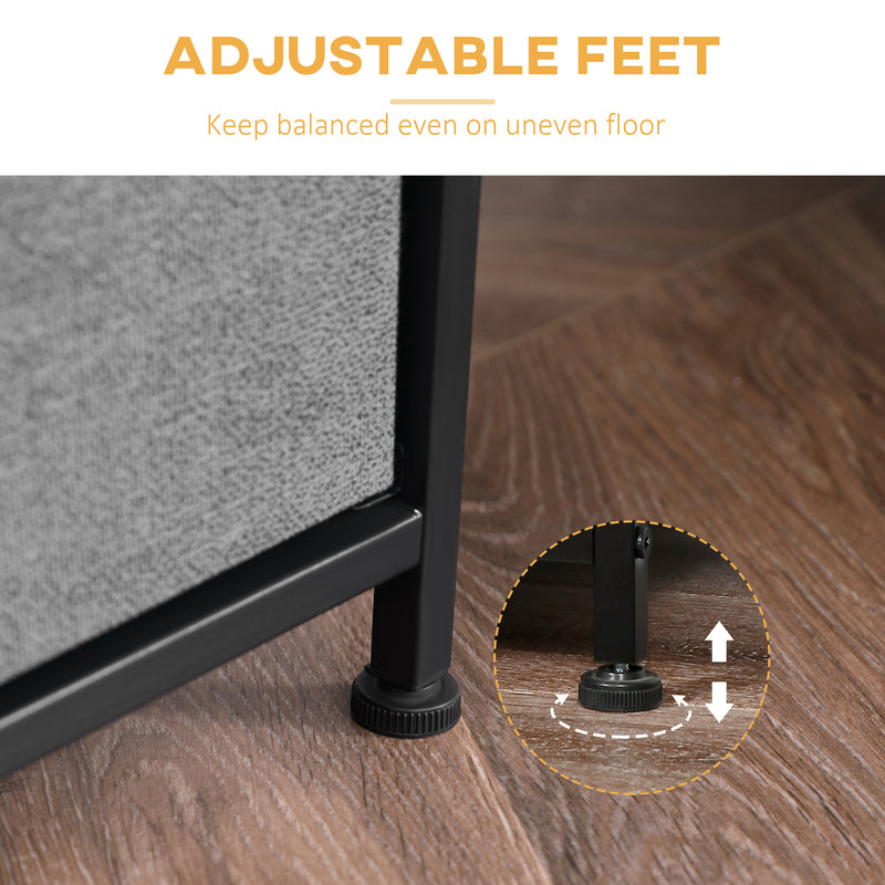 HOMCOM Chest of Drawers, 5 Drawer Fabric Dresser for Bedroom, Dark Grey