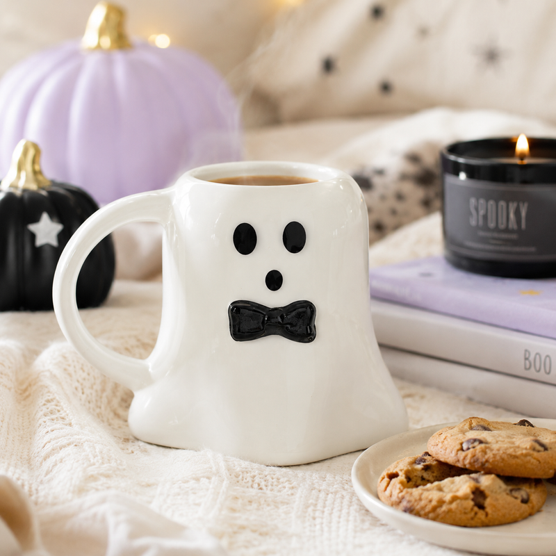 Halloween Ghost Mug With Bow Tie