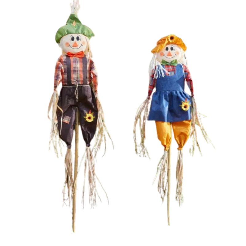 Large Boy & Girl Halloween Scarecrow Decorations 160cm Set