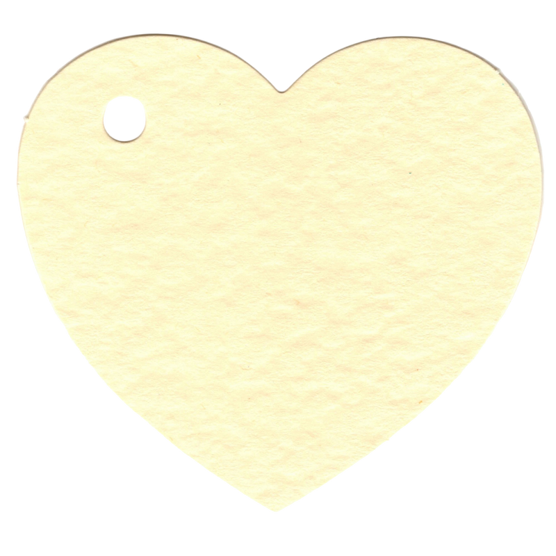100 Heart Shaped Gift Tags with White Satin Ribbon -  21 Colours, Birthday Xmas