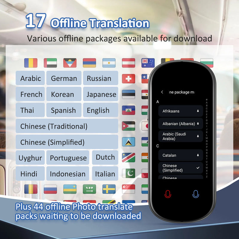 Instant AI Voice Translator - Portable Real-Time Translator with 3.1” Touchscreen, Photo Translation & Voice Recording