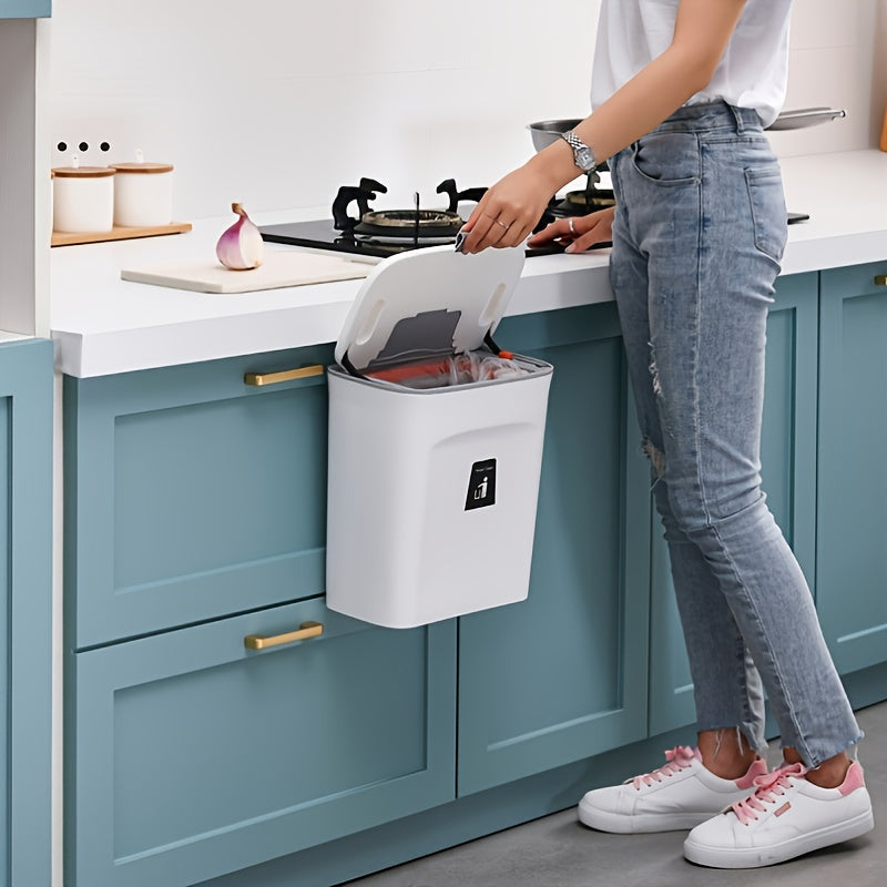 Hanging Cabinet Door Bin - Space-Saving Waste Bin for Bathroom, Kitchen, Office & Camping