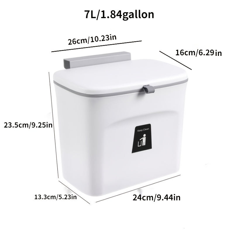 Hanging Cabinet Door Bin - Space-Saving Waste Bin for Bathroom, Kitchen, Office & Camping