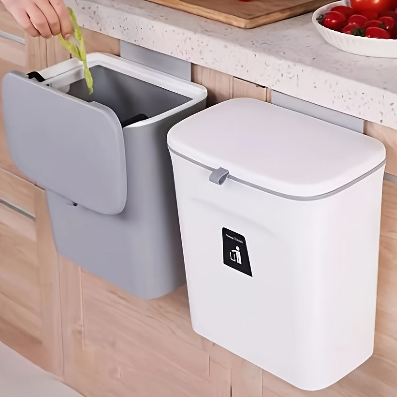 Hanging Cabinet Door Bin - Space-Saving Waste Bin for Bathroom, Kitchen, Office & Camping