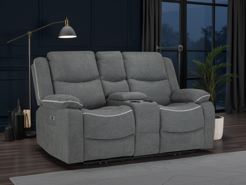 Harald Electric Recliner Sofa: Plush 2-Seater, High-Back Comfort