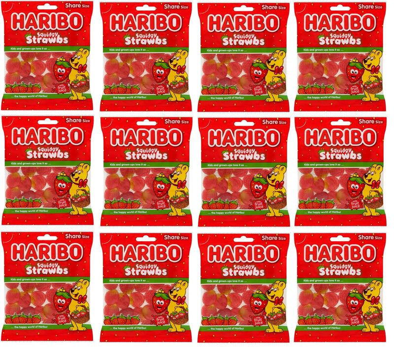 12 x Haribo Squidgy Strawbs 160G