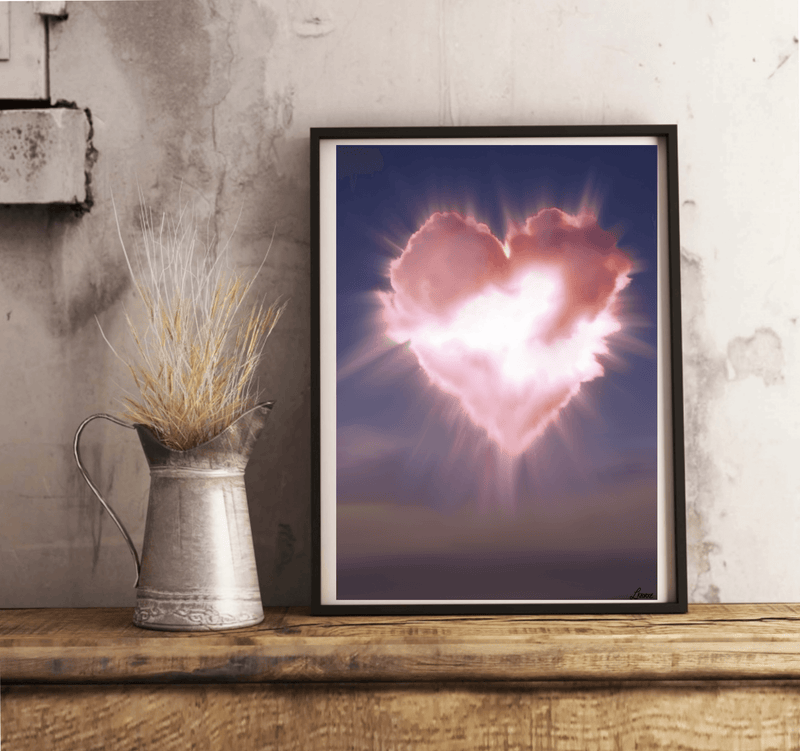 Passionate Agony Print | Exploding Heart Wall Art
