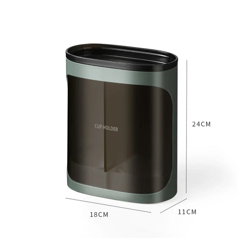 Household Wall-Mounted Automatically Drop Disposable Cup Holders Punch-Free Paper Cups Dust-Proof Drinking Fountain Racks