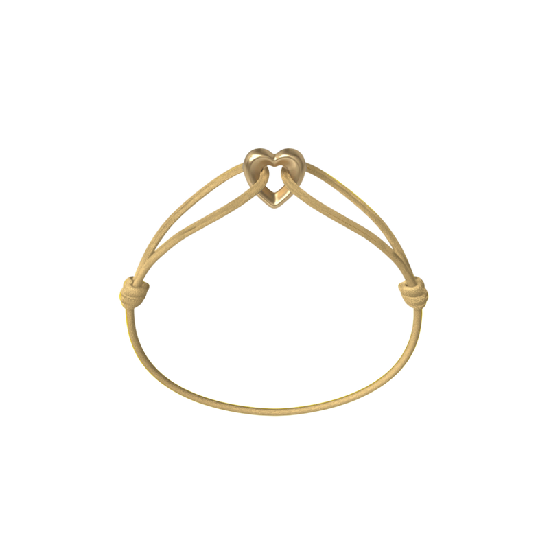 Golden Heart Cord Bracelet