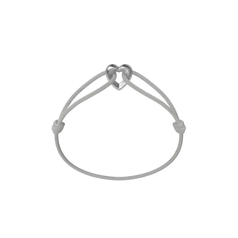 Silver Heart Cord Bracelet