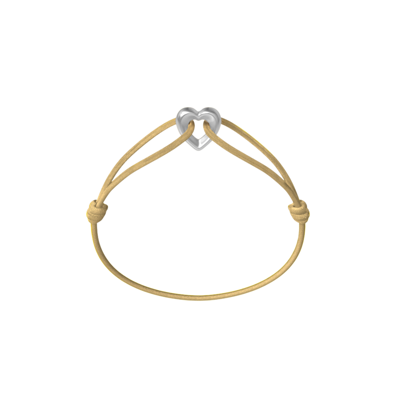 Silver Heart Cord Bracelet