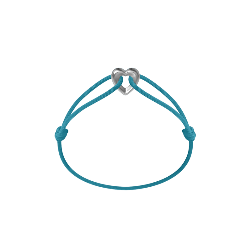 Silver Heart Cord Bracelet