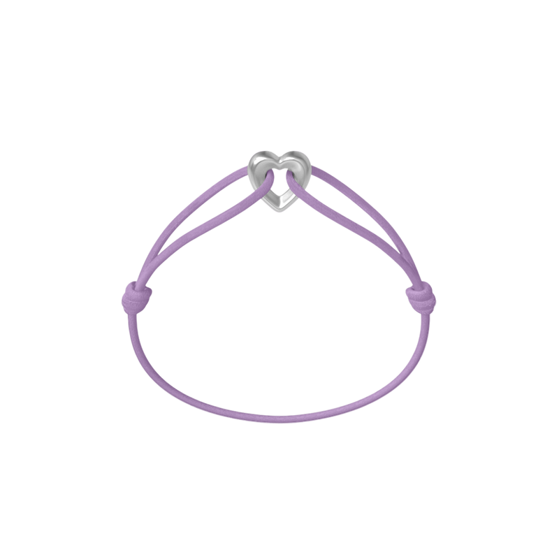 Silver Heart Cord Bracelet