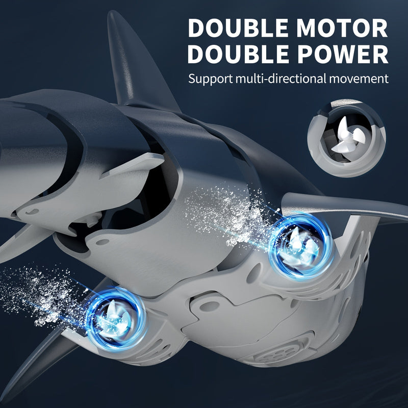 HOME RC Shark Toy USB Rechargeable with Lights & Water Spray - Kids Toy for Pool, Bath Play