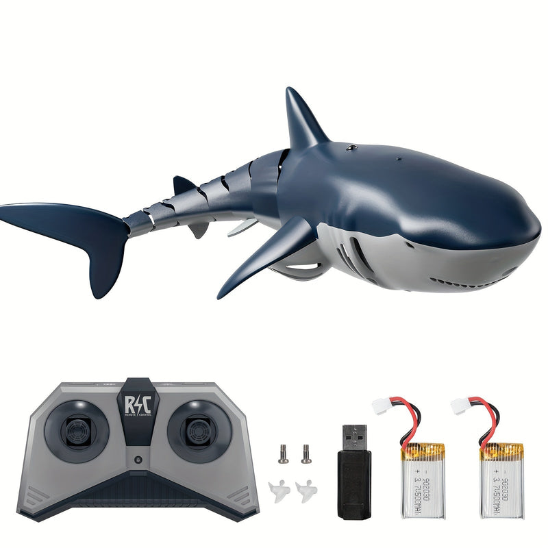 HOME RC Shark Toy USB Rechargeable with Lights & Water Spray - Kids Toy for Pool, Bath Play