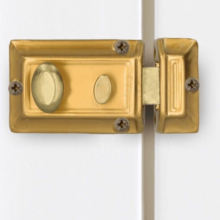 Polished Brass Rim Night Latch Door Lock with 3 Keys
