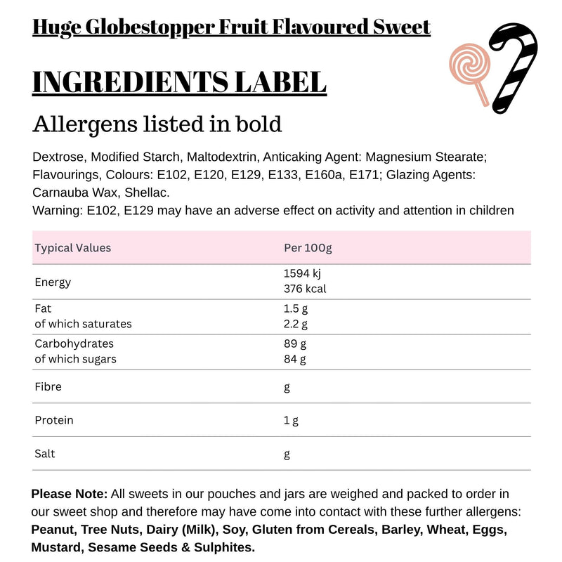 Huge Globestopper Fruit Flavoured Sweet