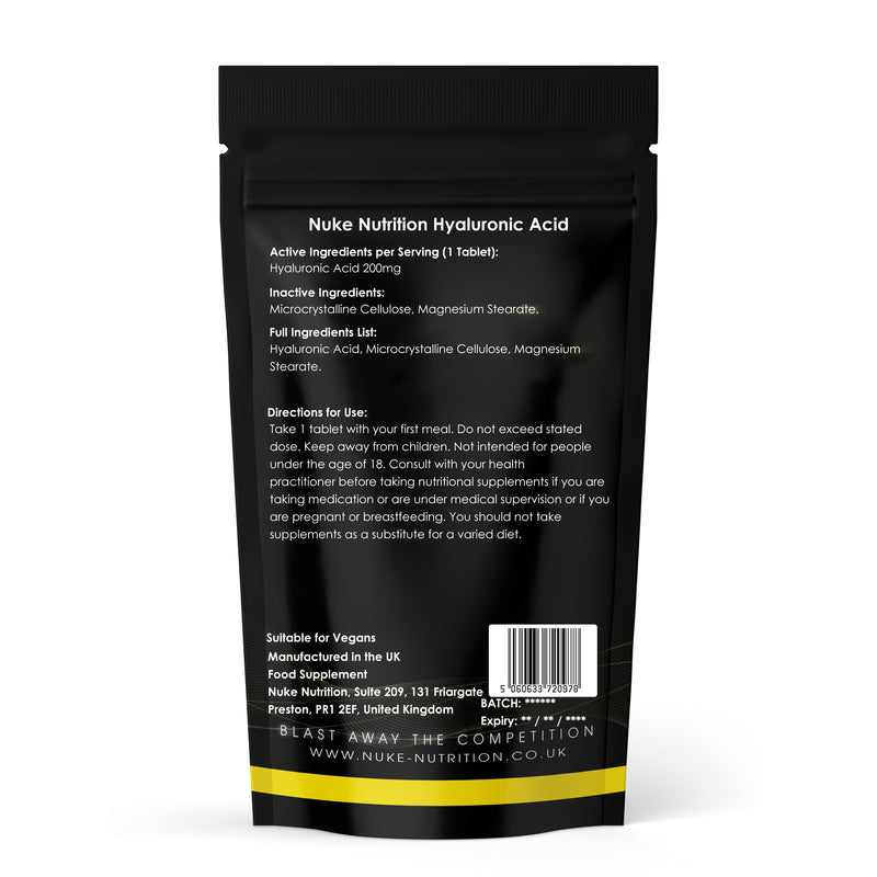 Hyaluronic Acid 200mg High Strength Tablets Skin Hydration, Hair & Eye Support