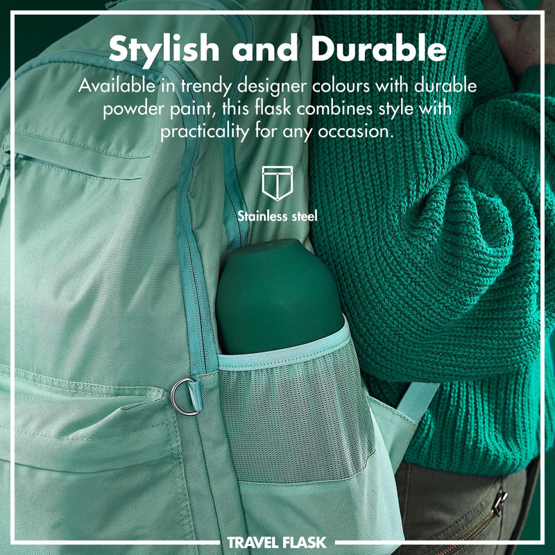 Luma Vacuum Insulated, Flask & Mug, Green, 700ml (24oz)