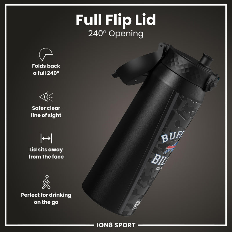 NFL x ION8 Insulated Steel Water Bottle, NFL Bills, 750ml (24oz)