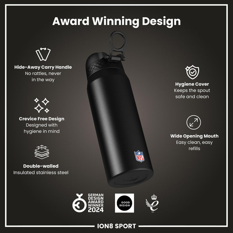 NFL x ION8 Insulated Steel Water Bottle, NFL Bears, 750ml (24oz)