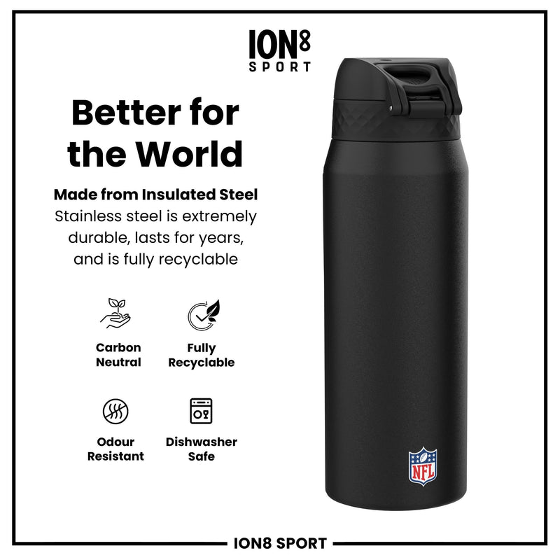 NFL x ION8 Insulated Steel Water Bottle, NFL Eagles, 750ml (24oz)
