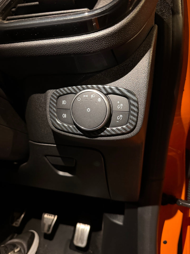 Ford Fiesta MK8 / MK8.5 - Carbon Fibre Look Headlight Control Panel Surround