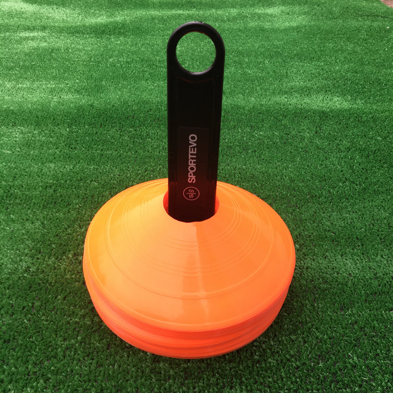 SportEvo Training Marker Cones with Stand [25 Pack]
