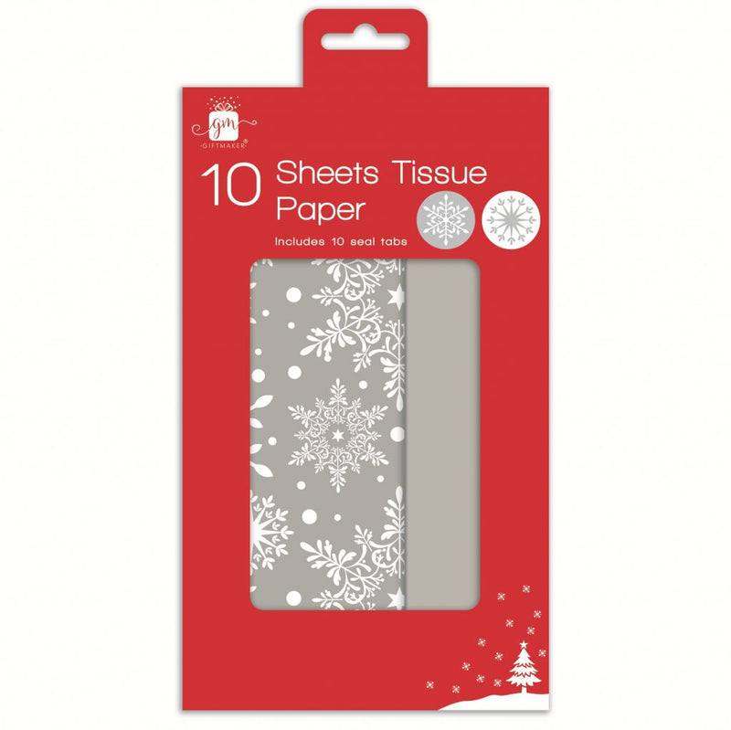 Christmas tissue paper - snowflake with seal tabs