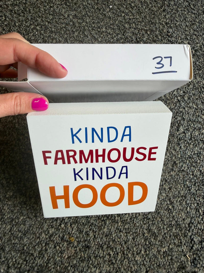 Wooden box sign - inspirational & decorative shelf plaque