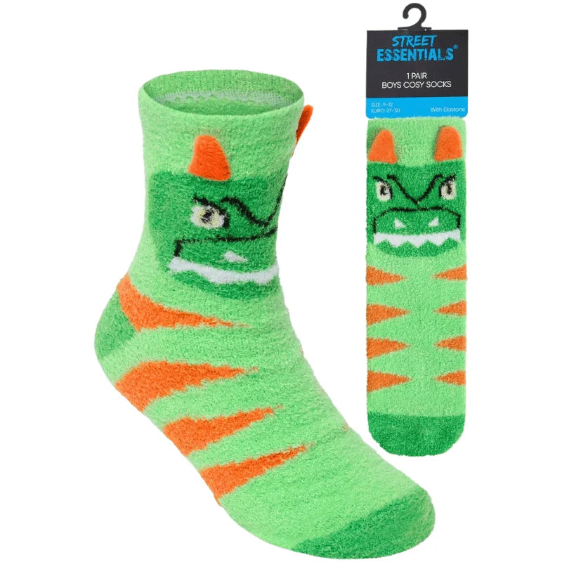 Boys 3D dinosaur cosy socks
