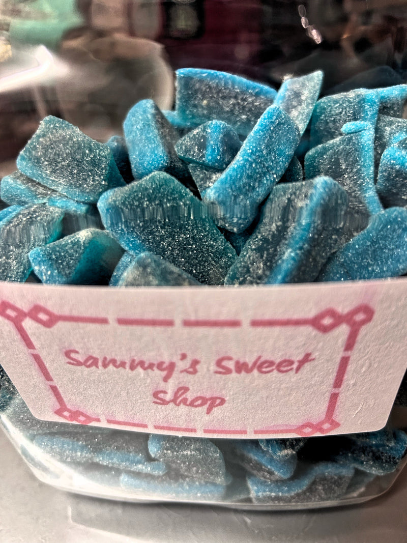 Blue raspberry slices