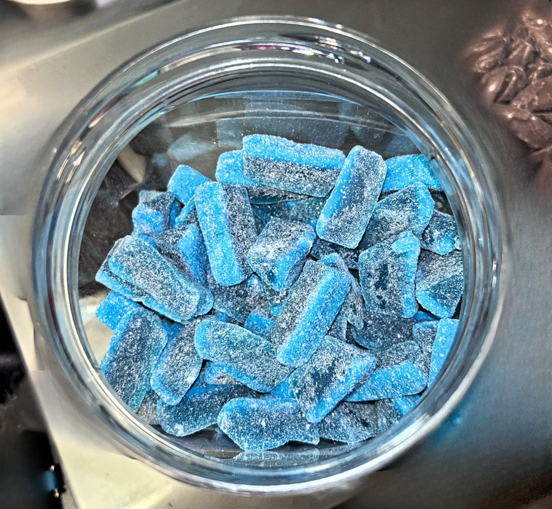 Blue raspberry slices
