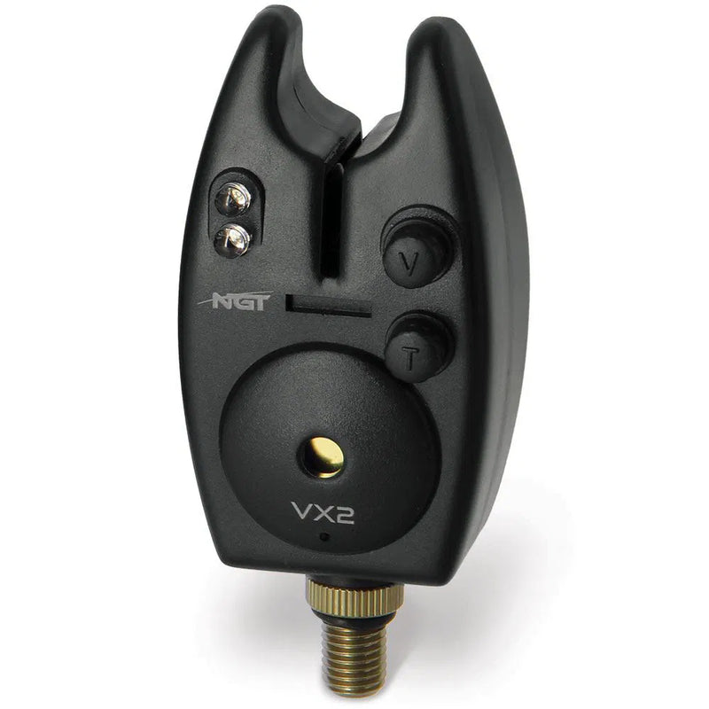 NGT Carp Fishing VX2 black bite Alarm - Adjustable Volume and Tone with Case