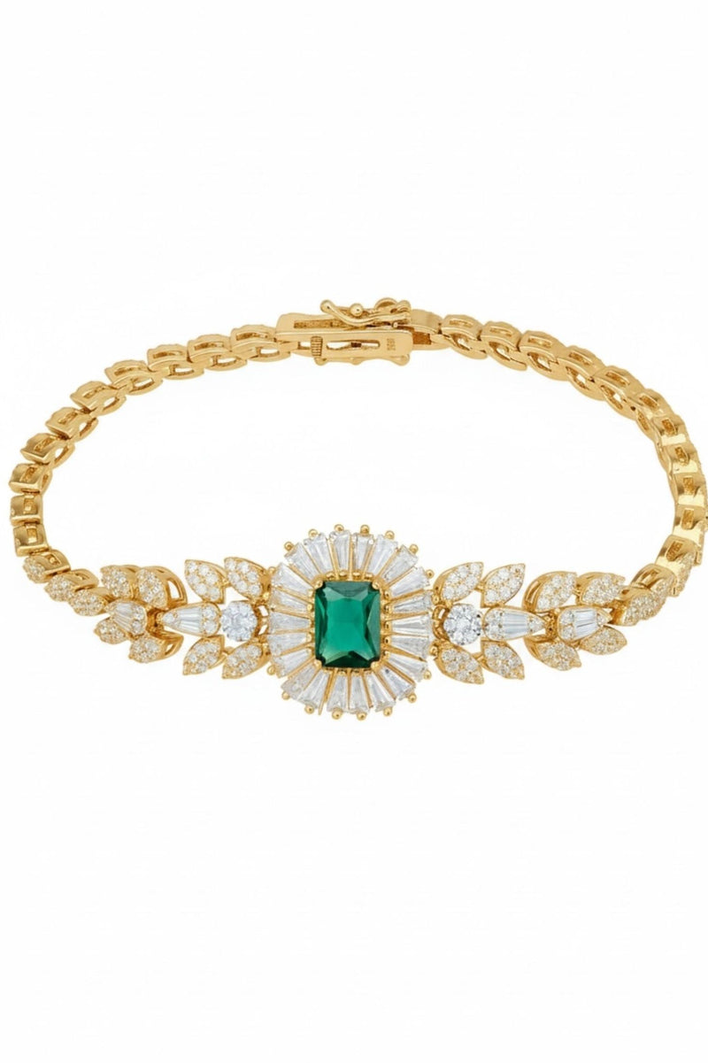 Countess Gemstone Bracelet Emerald Gold