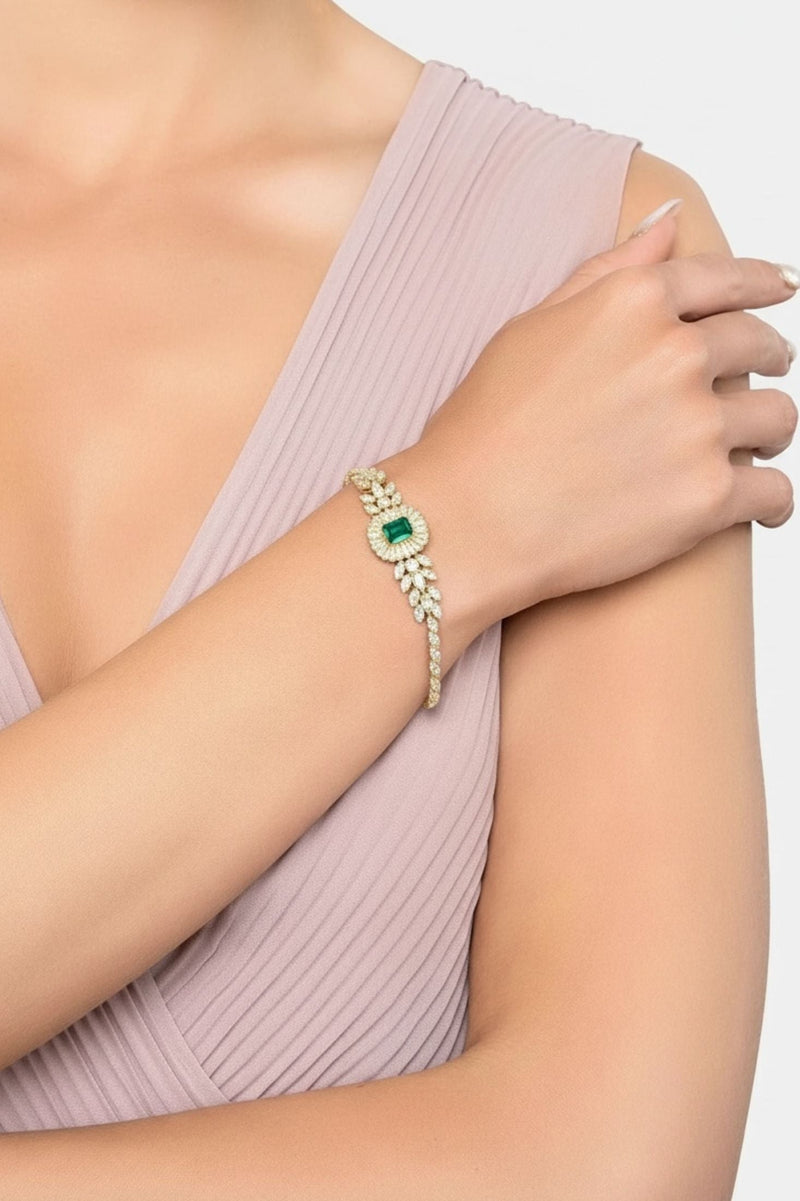 Countess Gemstone Bracelet Emerald Gold