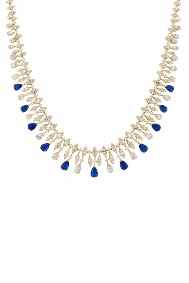 Duchess Sapphire Statement Necklace Gold