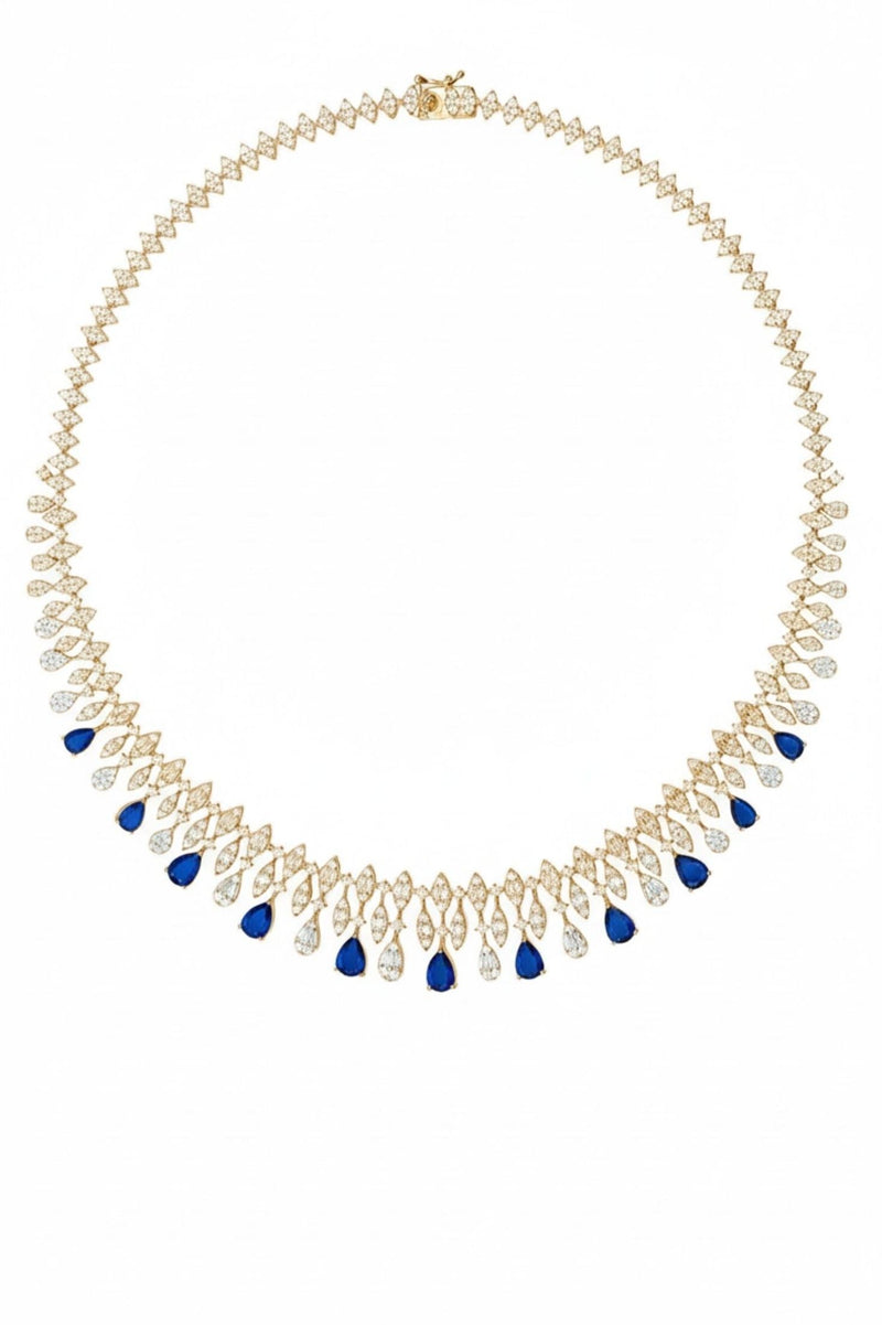 Duchess Sapphire Statement Necklace Gold