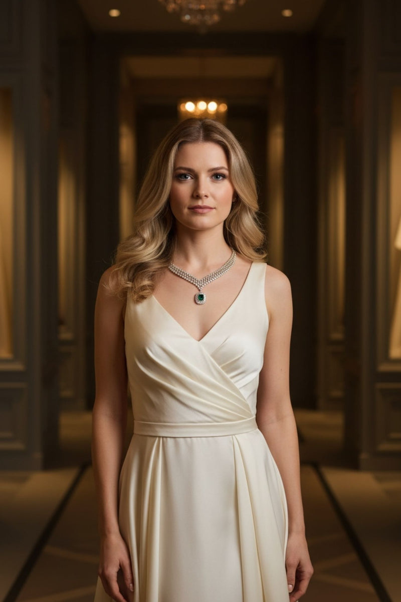 Countess Statement Emerald Necklace Gold