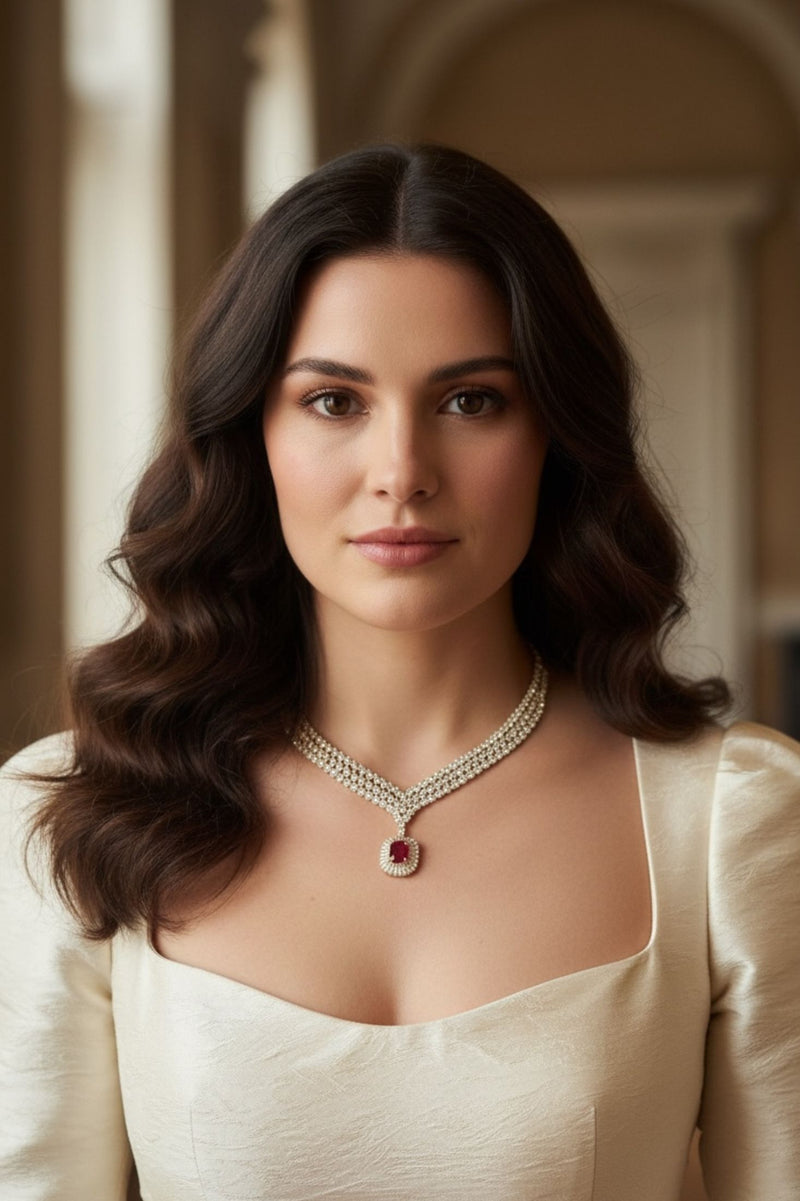 Countess Statement Ruby Necklace Gold