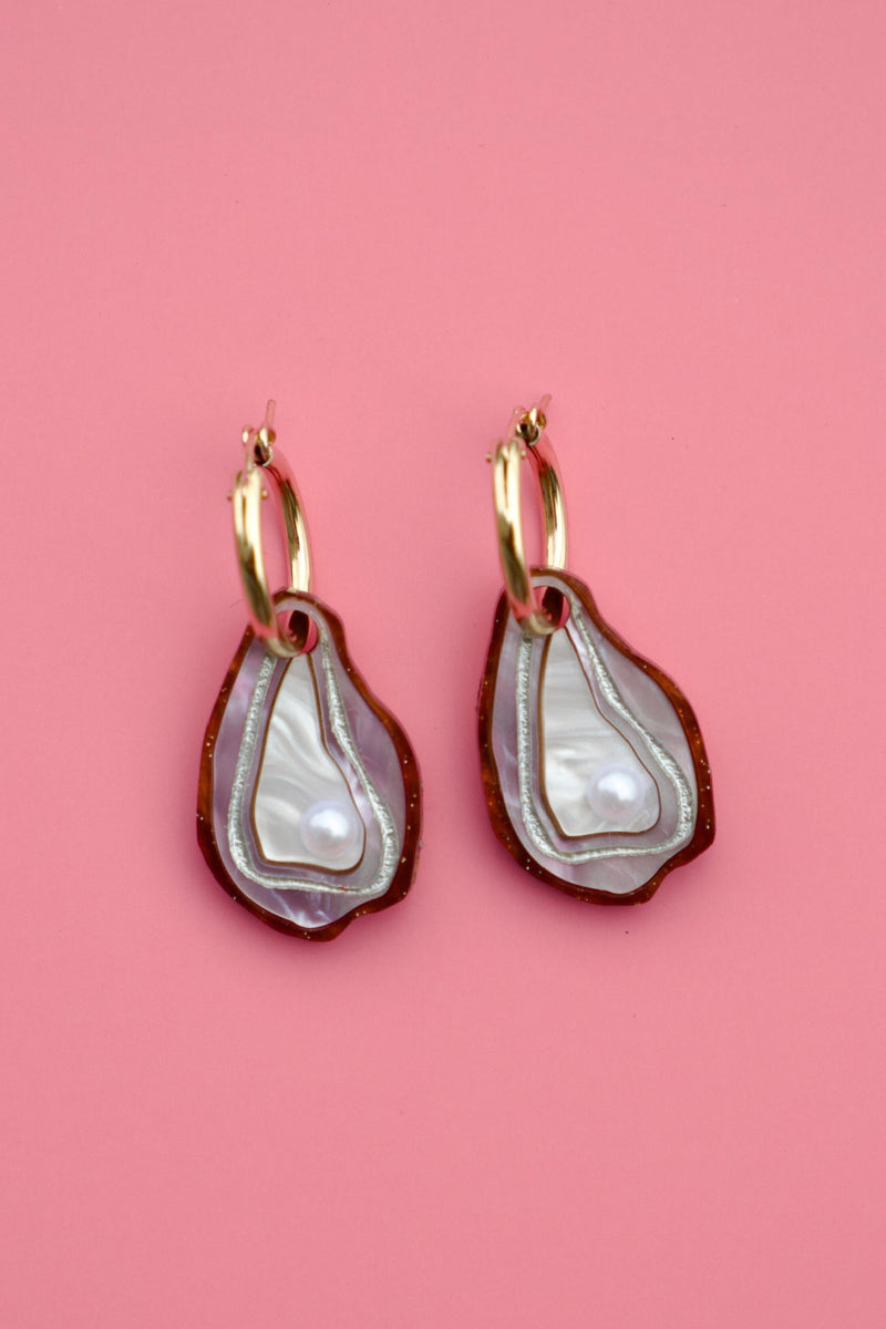 Oyster Hoop Earrings