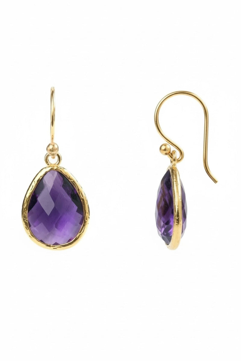 Petite Drop Earrings Amethyst Hydro Gold