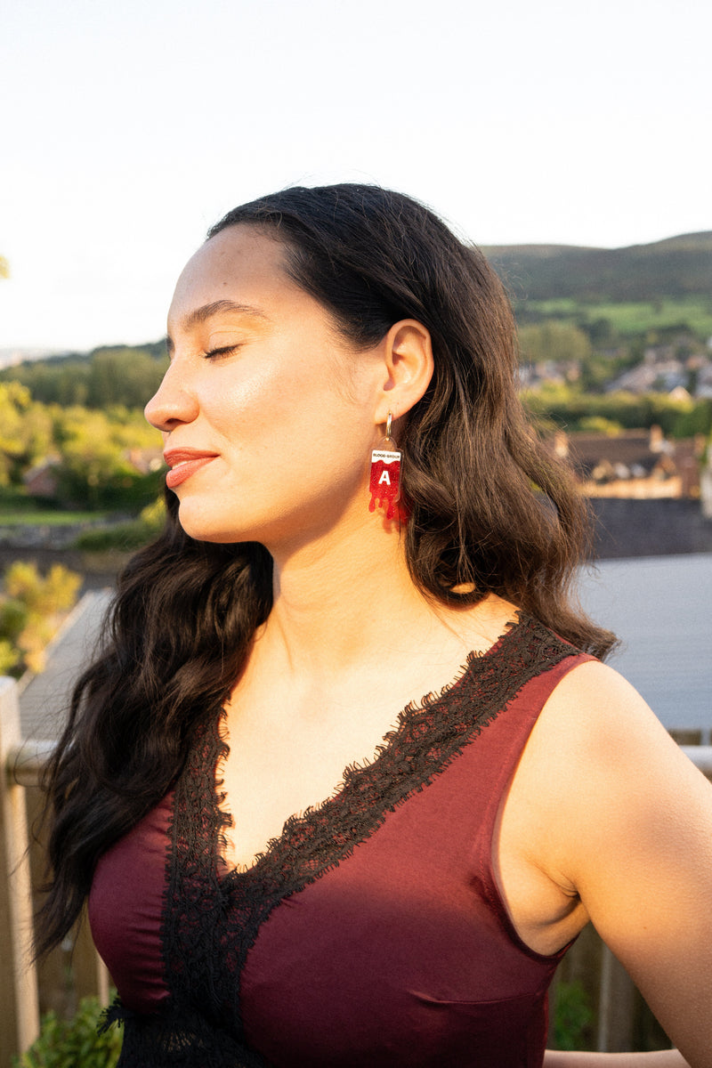 Blood Bag Hoop Earrings
