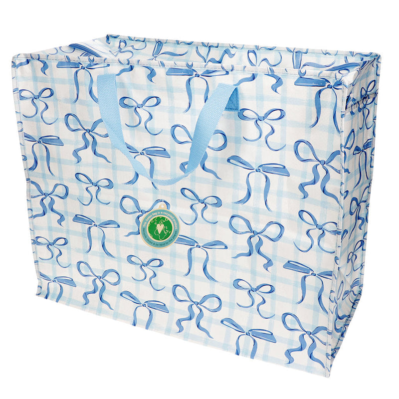 Jumbo storage bag - blue bows