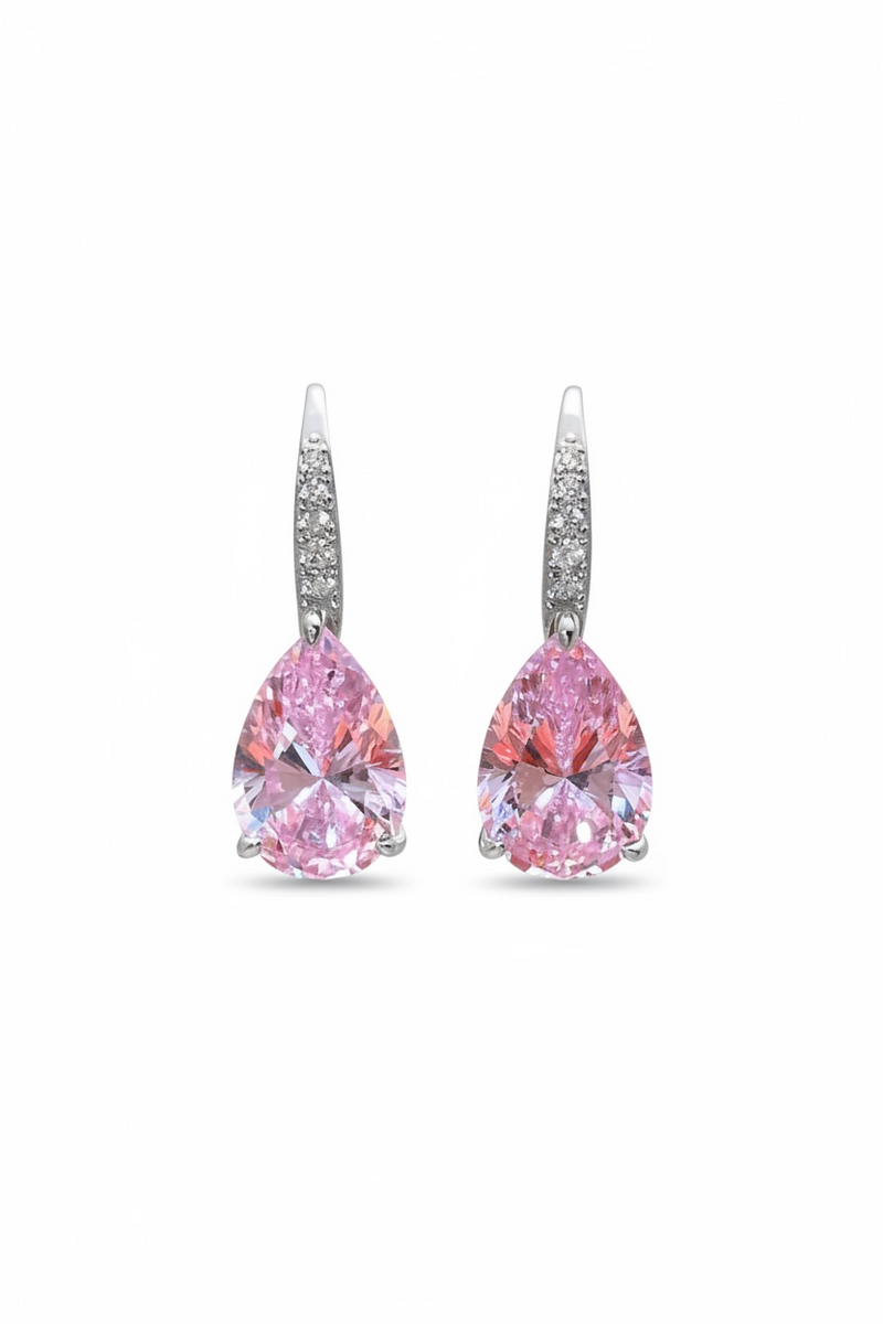 Julie Teardrop Earrings Morganite Pink