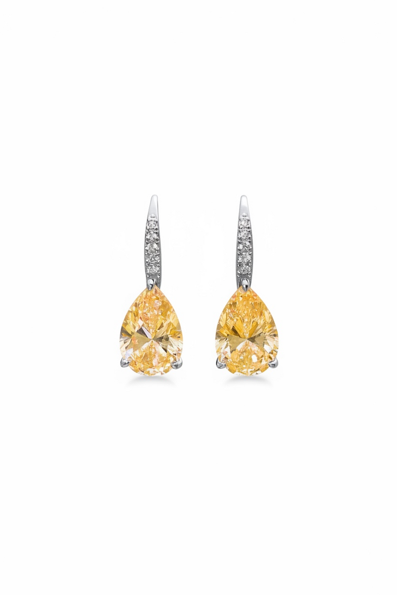 Julie Teardrop Earrings Yellow Topaz