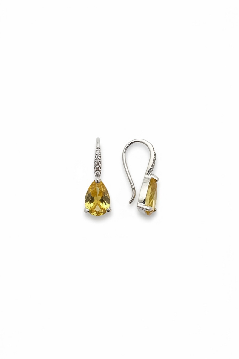 Julie Teardrop Earrings Yellow Topaz