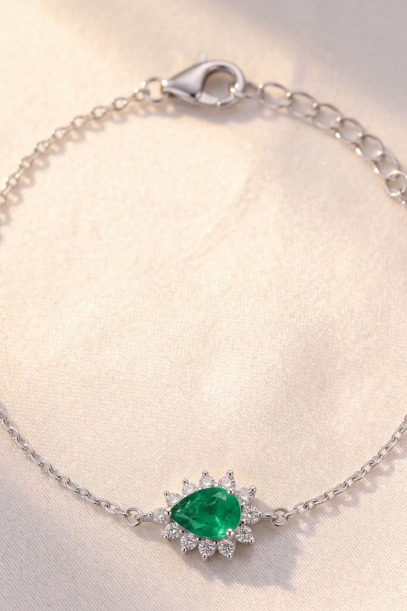 Phillippa Bracelet Emerald Silver