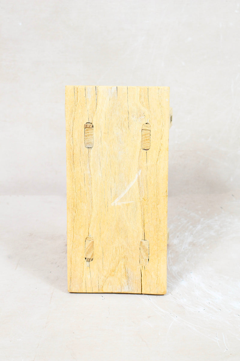 Vintage Rustic Elm Wood Stool - No 63