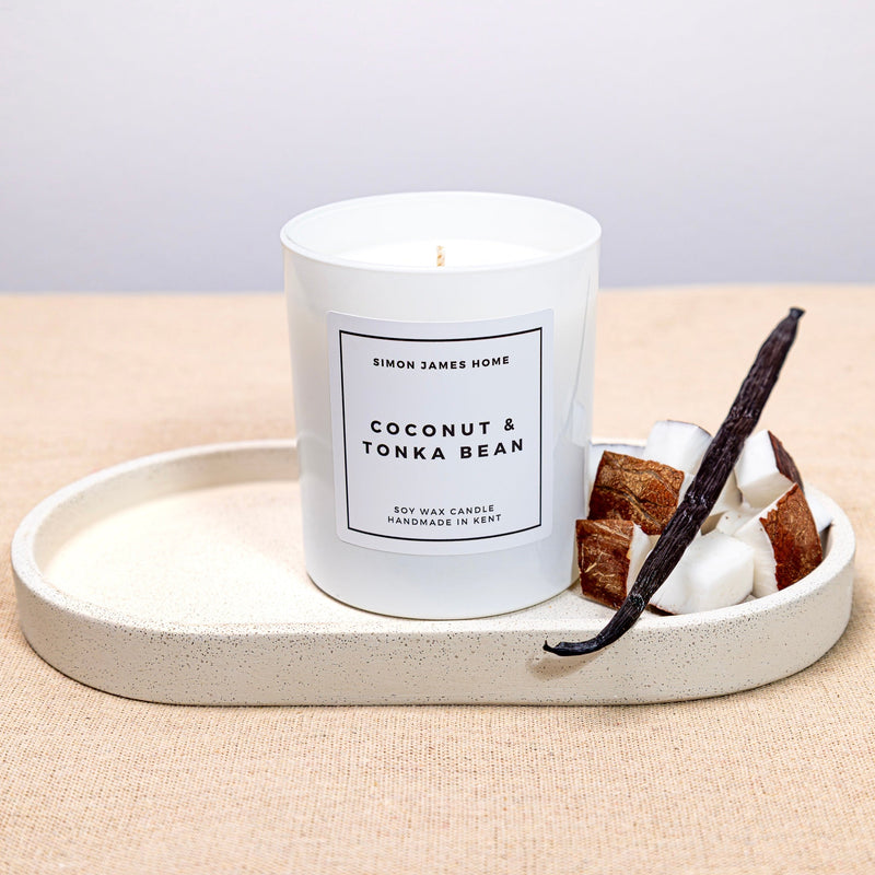 Coconut & Tonka Bean Candle - Handmade Soy Wax - Luxurious Coconut Candle